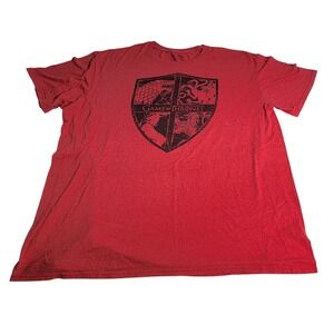 Game‎ of Thrones Mens 2XL Red Graphic Shield Crest T-Shirt HBO Short Sleeve Tee